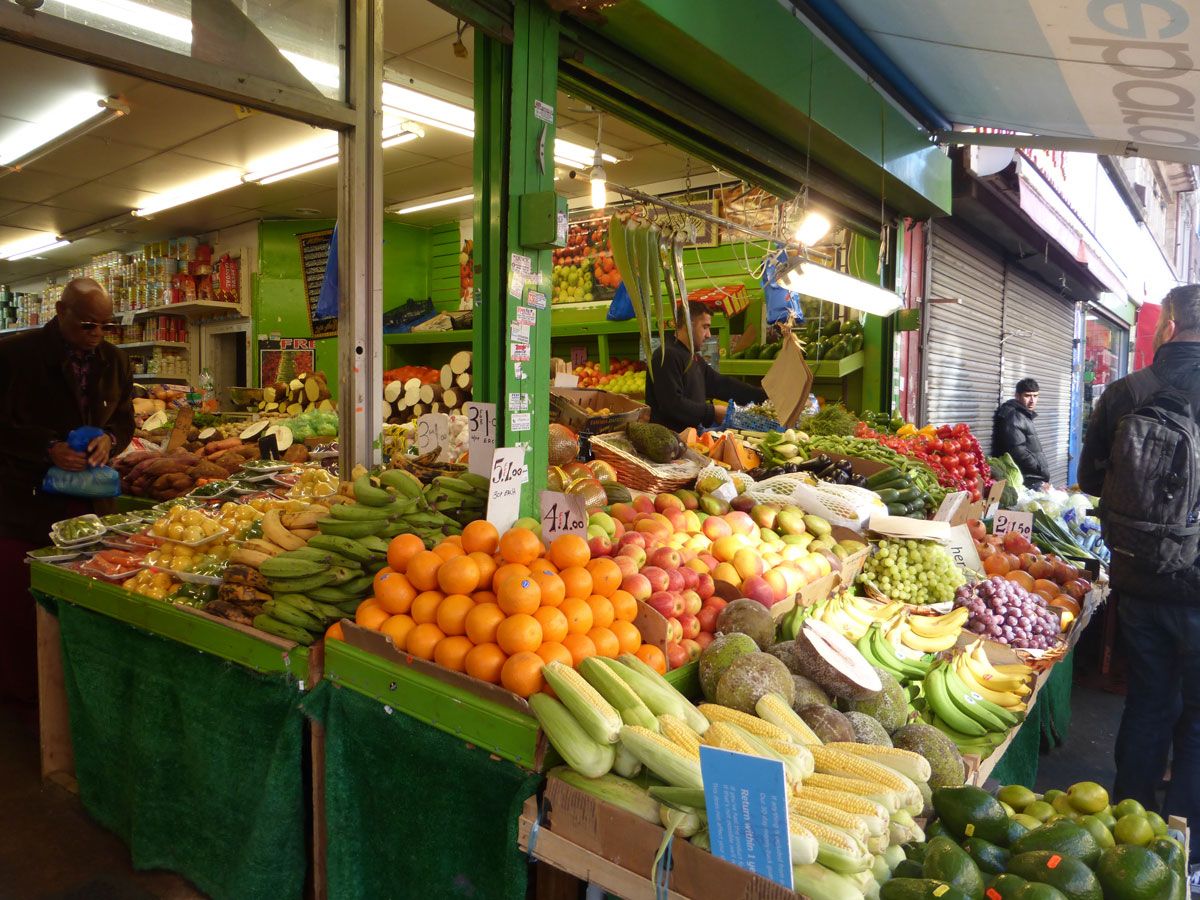 Brixton Market Fruit and Vegetable Stalls